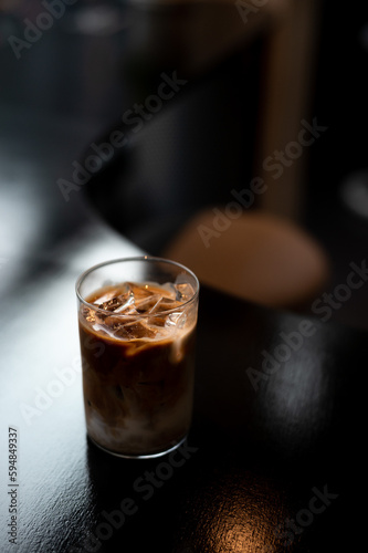 A glass of iced coffee 
