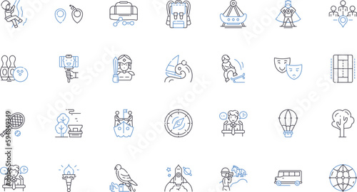 Athletic contests line icons collection. Athletics, Competition, Racing, Performance, Endurance, Sprinting, Jumping vector and linear illustration. Throwing,Powerlifting,Gymnastics outline signs set