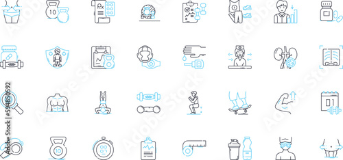 Speech therapy linear icons set. Communication, Articulation, Fluency, Phmic, Phonological, Pragmatic, Receptive line vector and concept signs. Expressive,Aphasia,Dysarthria outline illustrations