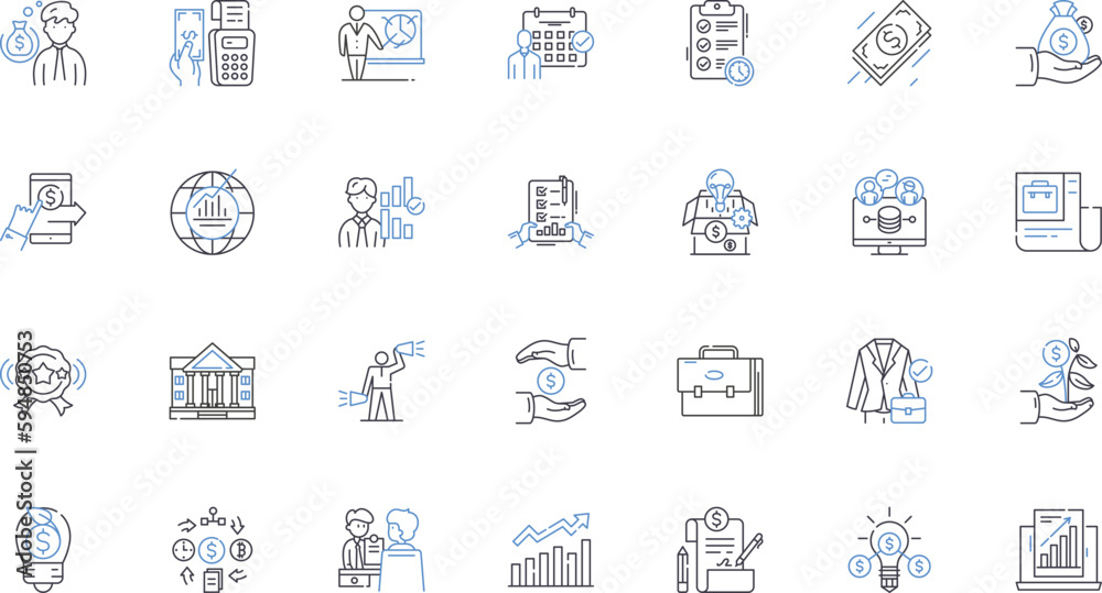 Capital Injection line icons collection. Investment, Funding, Cash, Capital, Boost, Infusion, Stimulus vector and linear illustration. Support,Reinforcement,Assistance outline signs set