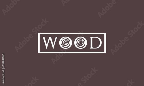 A brown and white logo for a furniture store company called 'wood'