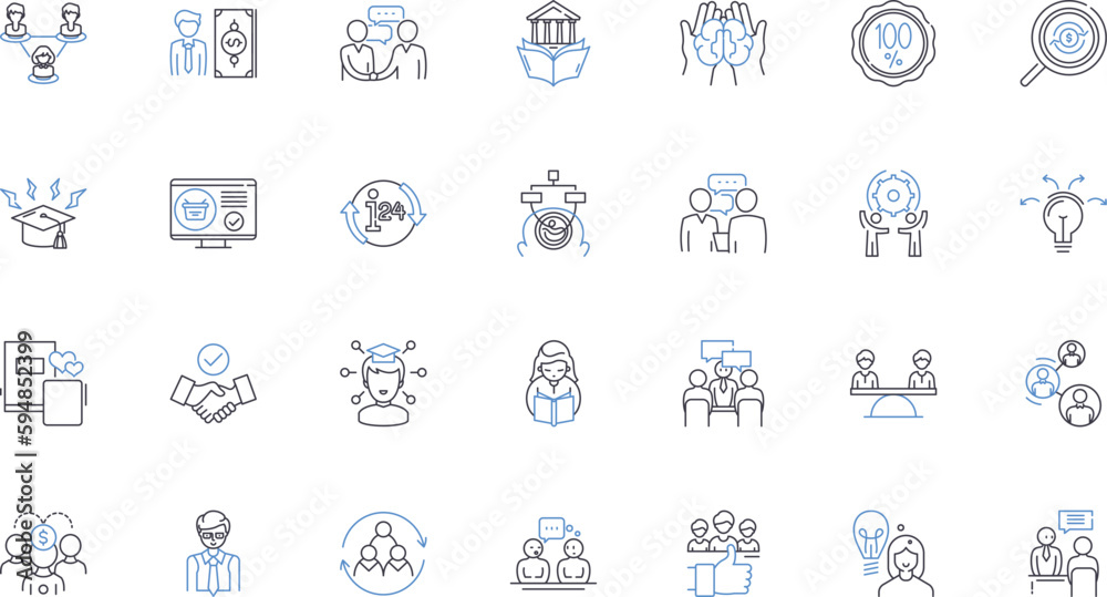 Labor squad line icons collection. Workforce, Employees, Construction ...