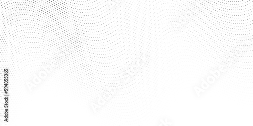 Halftone wave lines background. Abstract dotted stripes texture. Warped and curved lines wallpaper. Black and white vector design template
