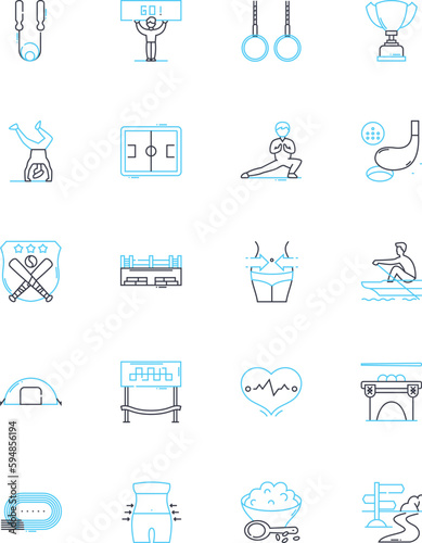 Eating habits linear icons set. Nutrition, Diet, Choices, Portions, Healthy, Snacking, Mindful line vector and concept signs. Balance,Indulgence,Cravings outline illustrations Generative AI