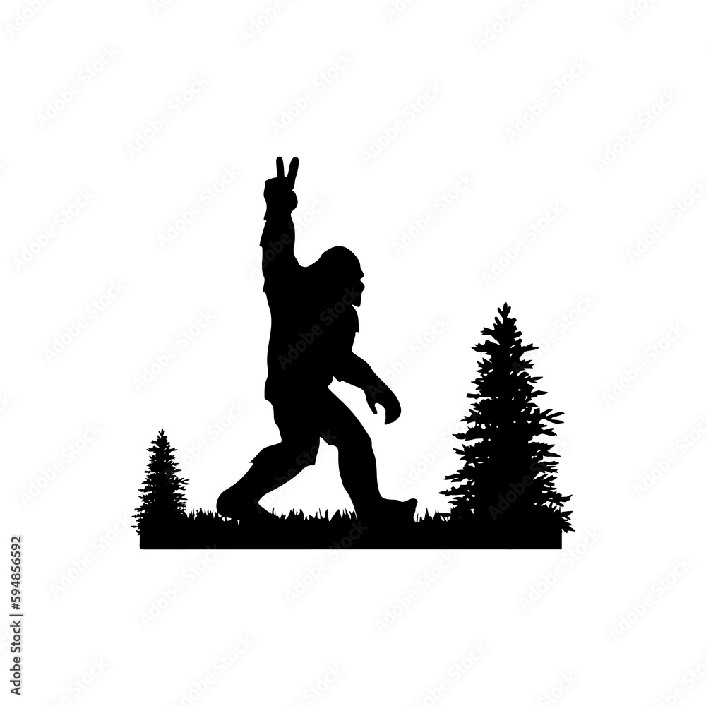 Bigfoot silhouettes Vector and Bigfoot concept illustration Stock ...