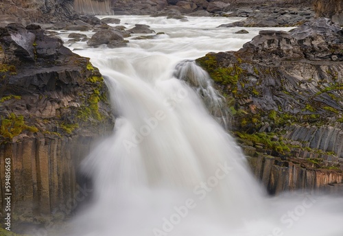 Aldeyjarfoss waterfall. The highlands of Iceland at the Sprengisandur slope. Europe  Iceland.