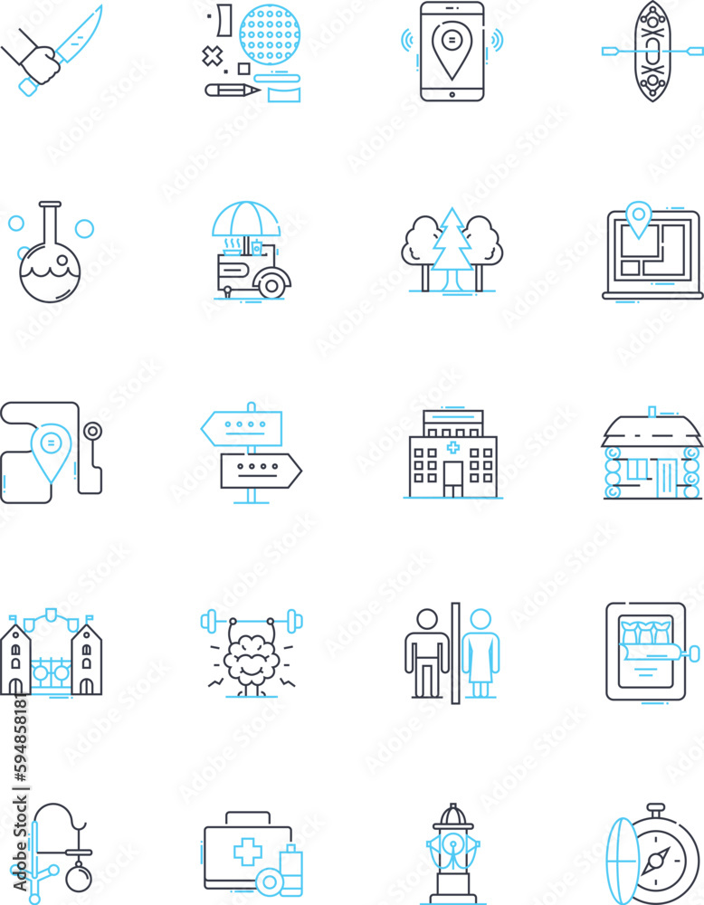 Desert oasis linear icons set. Mirage, Cactus, Sand, Heat, Waterfall, Dune, Palm line vector and concept signs. Camel,Oasis,Sun outline illustrations Generative AI Desert oasis linear icons set. Mirage, Cactus, Sand, Heat, Waterfall, Dune, Palm line vector and concept signs. Camel,Oasis,Sun outline illustrations Generative AI