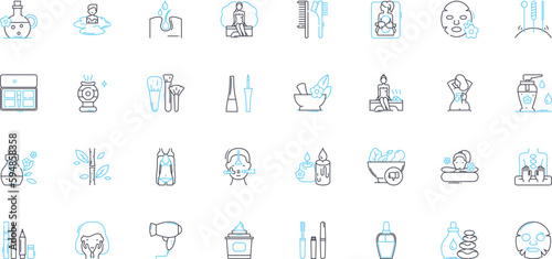 Stylish linear icons set. Chic, Fashionable, Glamorous, Trendy, Cool, Elegant, Sophisticated line vector and concept signs. Classy,Sleek,Iconic outline illustrations Generative AI