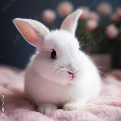 white rabbit on a table