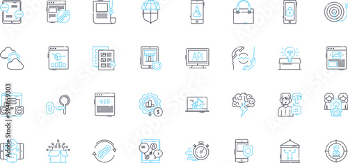Social service linear icons set. Empathy, Advocacy, Outreach, Diversity, Compassion, Nonprofit, Philanthropy line vector and concept signs. Community,Welfare,Support outline Generative AI