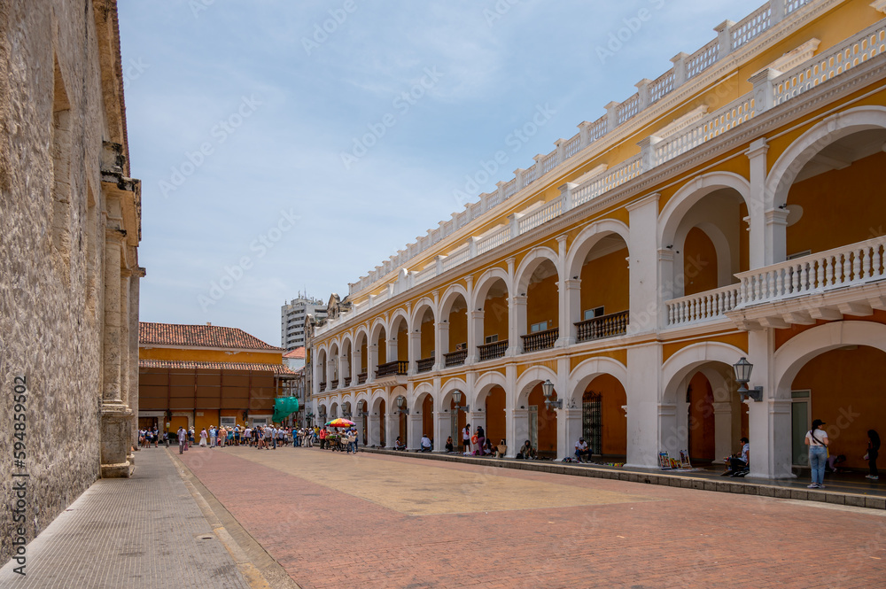  Proclamation Plaza in the heart of old Cartagena, Coombia.