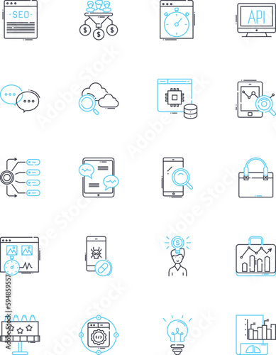 Social service linear icons set. Empathy, Advocacy, Outreach, Diversity, Compassion, Nonprofit, Philanthropy line vector and concept signs. Community,Welfare,Support outline Generative AI