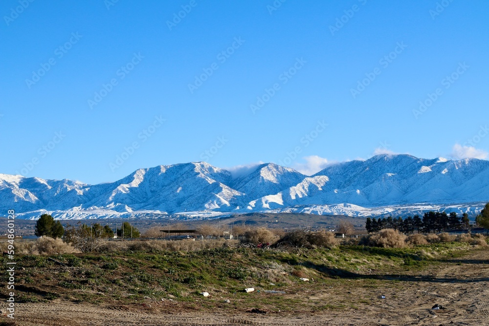 Snow covered California mountains