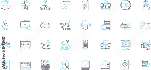 International science linear icons set. Collaboration, Research, Innovation, Discovery, Advancement, Diversity, Global line vector and concept signs. Generative AI