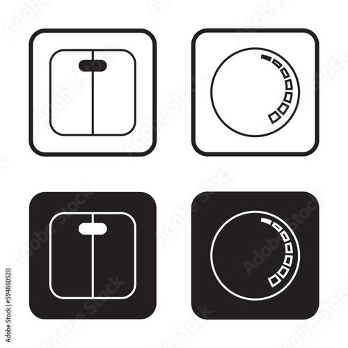 Light Dimmer Ligne  Icon Vector Symbol Illustration Isolated on White Background