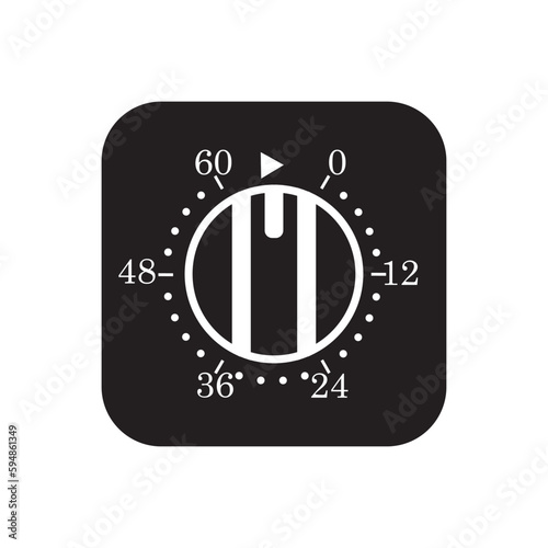 Timer Switch Elecrical Icon vector image Illustration Isolated on White Background ,black and white