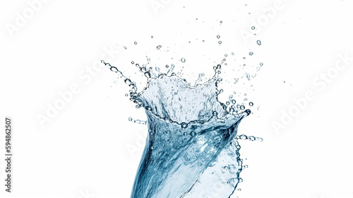 AI Generative Illustration of a Creative Photo of Splash with Stunning Water Splash Isolated on White Background 