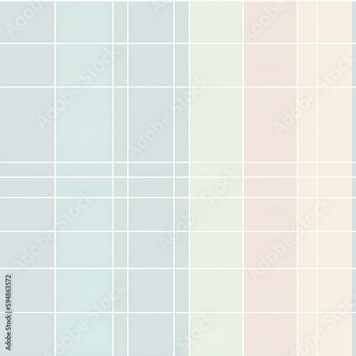Seamless 2D pastel colored plaid background, Generative AI