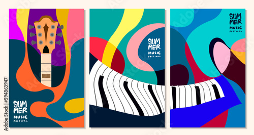 Vector illustration colorful summer music festival banner