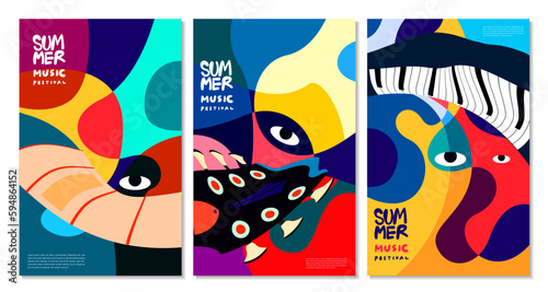 Vector illustration colorful summer music festival banner