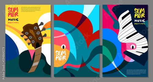 Vector illustration colorful summer music festival banner