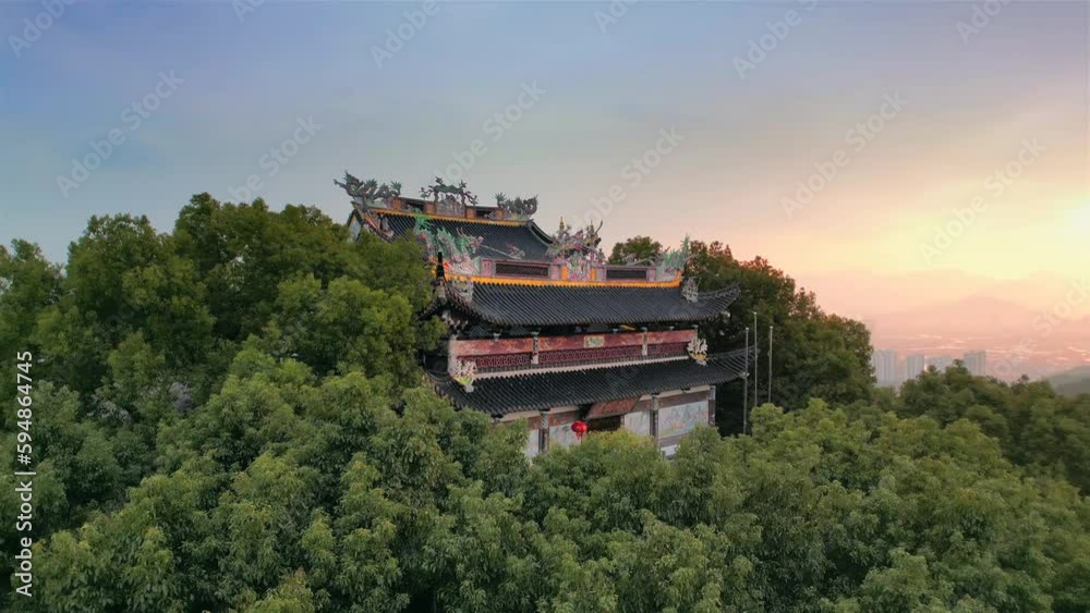 Taoist temple environment at the top of Mount Jingshan Park in Wenzhou, Zhejiang Province, China Taoist temple environment at the top of Mount Jingshan Park in Wenzhou, Zhejiang Province, China
