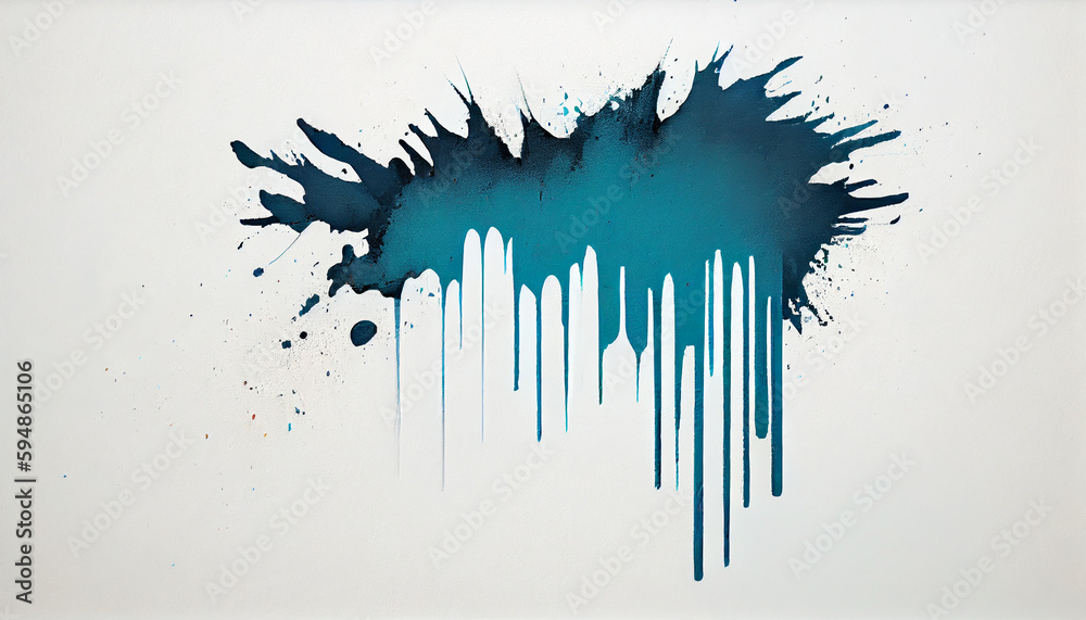 Generative AI, Abstract Blue Paint Strokes on White Canvas Generative AI, Abstract Blue Paint Strokes on White Canvas