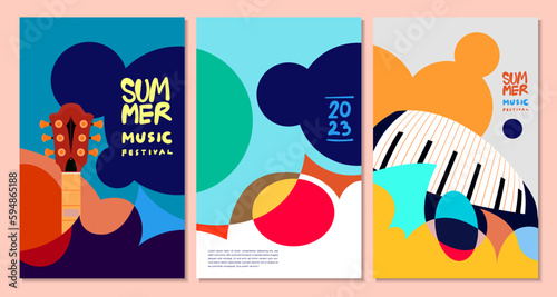 Vector illustration colorful summer music festival banner
