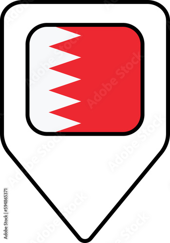 Bahrain flag map pin navigation icon, square design. Free Download Bahrain flag map pin navigation icon, square design. - GFXLoad