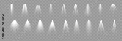 Light effect set. Glow isolated white transparent light effect set, lens flare, explosion, glitter, dust, line, sun flash, spark and stars, spotlight, curve twirl.