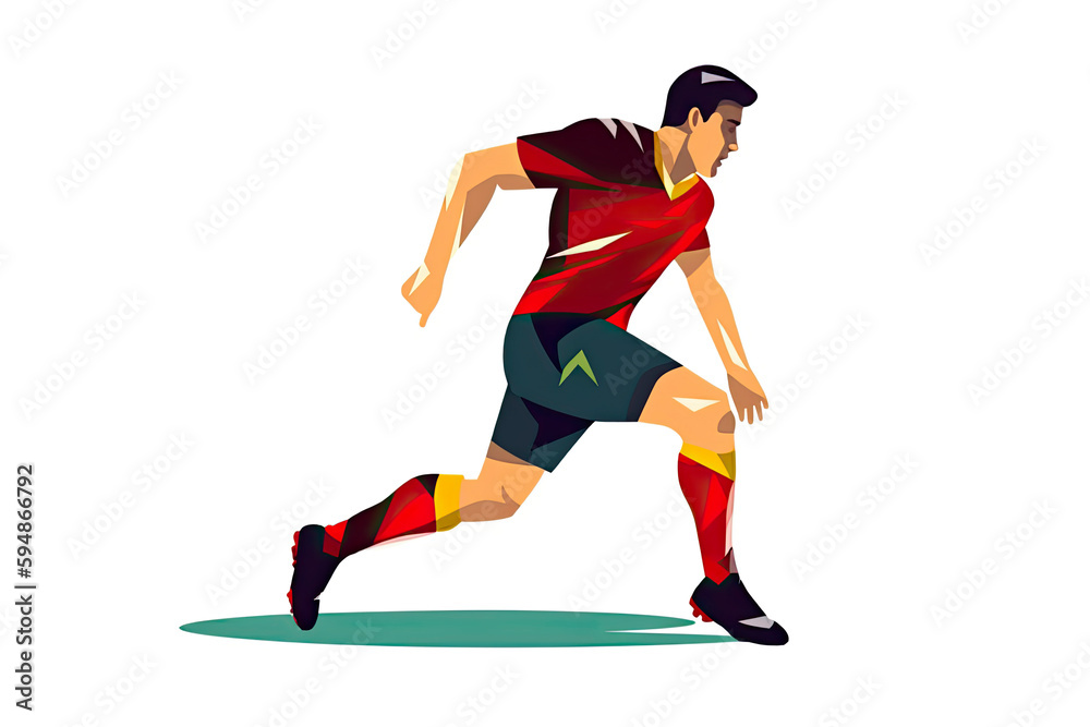 football soccer player man in action isolated white background