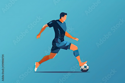 football soccer player man in action isolated blue background