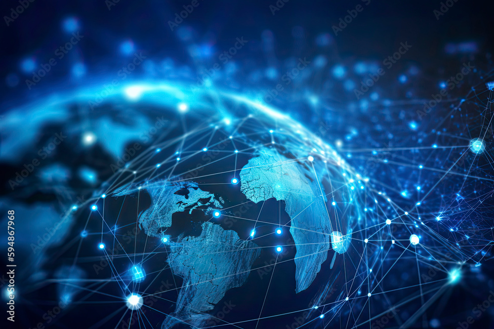 Obraz premium Global Connection information and Telecommunication Technology and IOT