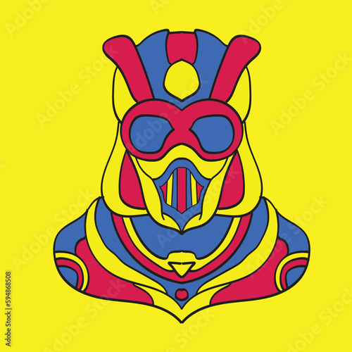Masked Futuristic Man Retro Style