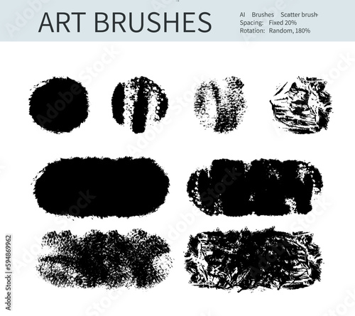 Set of vector grungy graphite pencil art brushes. Pencil texture of various shapes.