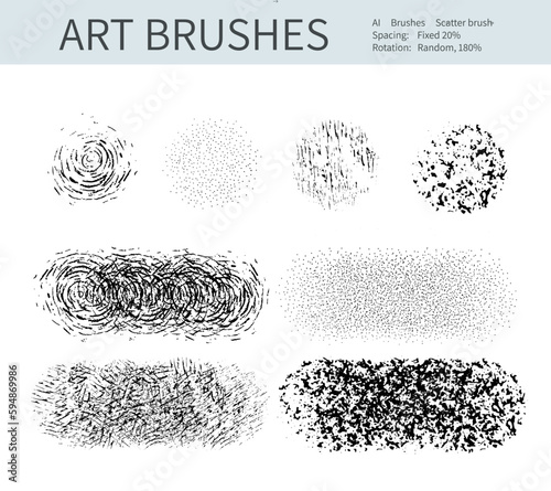 Set of vector grungy graphite pencil art brushes. Pencil texture of various shapes.