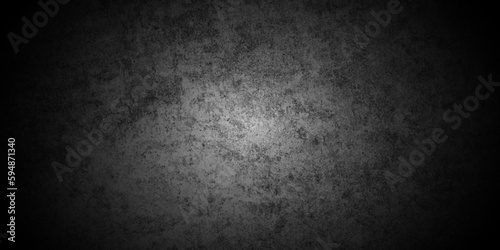 Distressed Black stone concrete wall intarreir grunge texture and backdrop background anthracite panorama. Panorama dark grey black slate background or texture.