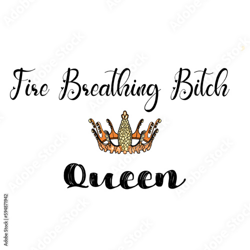 Fire breathing bitch queen. Set with trendy stickers. Funny pins for girl. Vector collection. I'm a princess. Girl gun. Not your baby. Bad girl. Girl power patches collection. Vector illustration