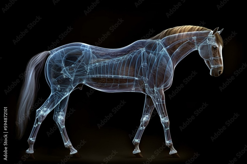 Horse Ligaments and Joints / Tendons Horse Equus Anatomy. Generative