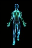 Futuristic graphic human body. Generative AI.
