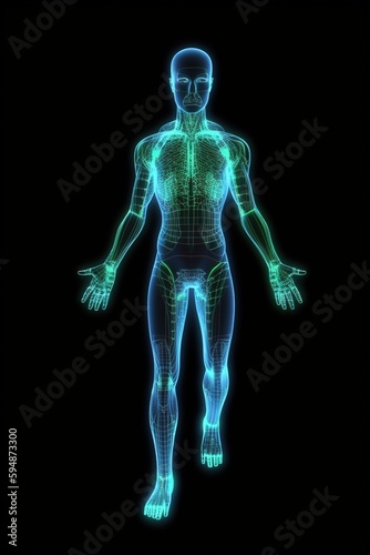 Futuristic graphic human body. Generative AI.
