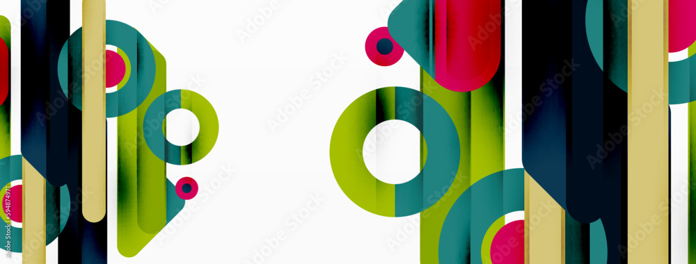 Lines geometric background. Stripes and rings composition business template for wallpaper, banner, background or landing Lines geometric background. Stripes and rings composition business template for wallpaper, banner, background or landing