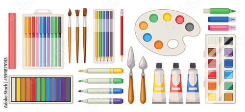 Colored art supplies