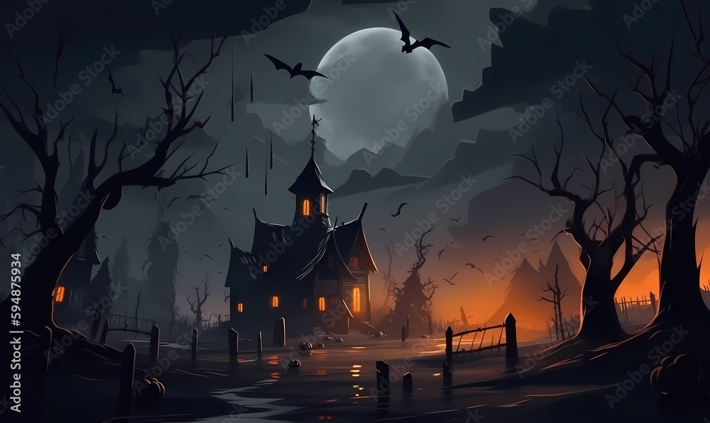 Free Hallowen background ilustration for poster banner Generated ai