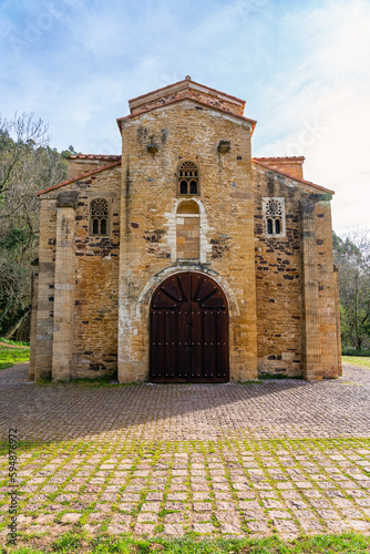 Very old Romanesque church of San Miguel de Lillo, in the north of Spain, Asturias. photo