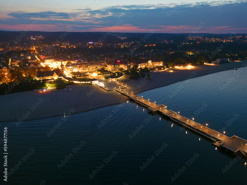 Sopot pier during sunset Poland 