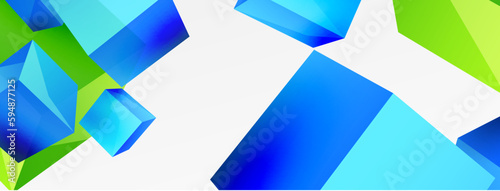 Free Download 3d vector abstract background. Flying cubes composition. Trendy techno business template for wallpaper, banner, background or landing - GFXLoad