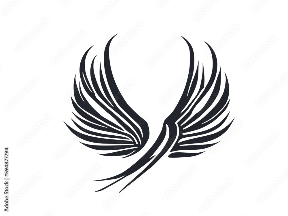Fototapeta premium Eagle wings icon vector