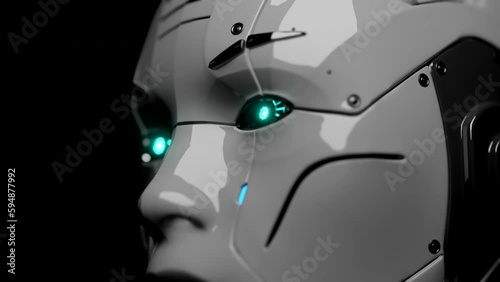 Closeup of robot. Artificial Intelligance visualized.