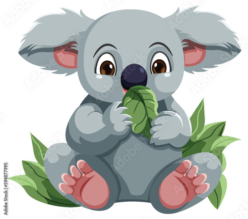 Canvas Print Cute koala cartoon character isolated